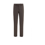 Lardini brown viscose dress pants with a tailored fit, featuring a sleek waistband and classic crease design.