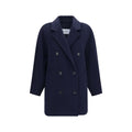 Max Mara Blue Wool Oves Aries Full-Length Jacket - Eljoys Fashion 