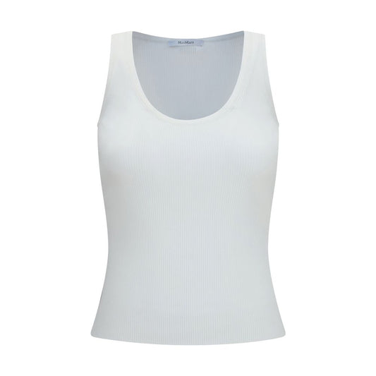 Max Mara White Viscose Tank Tops Max Mara