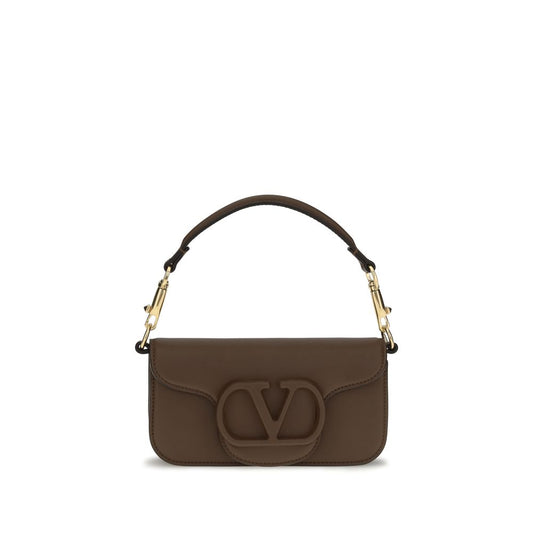 Valentino Garavani Brown Calf Leather Bos Taurus Shoulder Bag Valentino Garavani