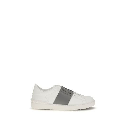 Valentino Garavani Silver Calf Leather Bos Taurus Low Top Sneakers Valentino Garavani