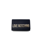 Love Moschino black polyethylene handbag with stylish design and top handle, perfect for casual and chic outfits.