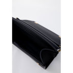 Love Moschino black polyethylene handbag with silver-tone hardware and adjustable shoulder strap, stylish and modern accessory.