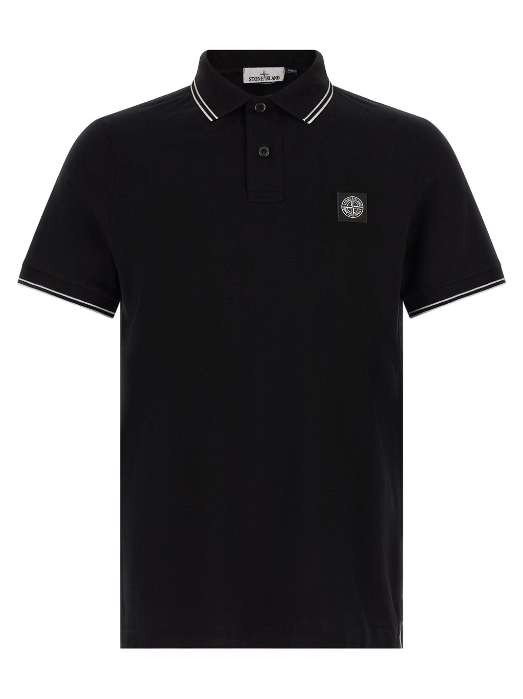 Stone Island Black Cotton Polo Shirt - Eljoys Fashion 