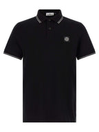 Stone Island Black Cotton Polo Shirt - Eljoys Fashion 