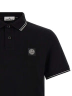 Stone Island Black Cotton Polo Shirt - Eljoys Fashion 