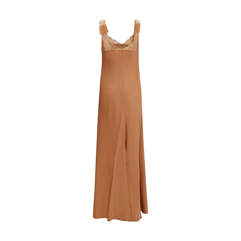 Forte_Forte Beige Acetate Long Dress Forte_Forte