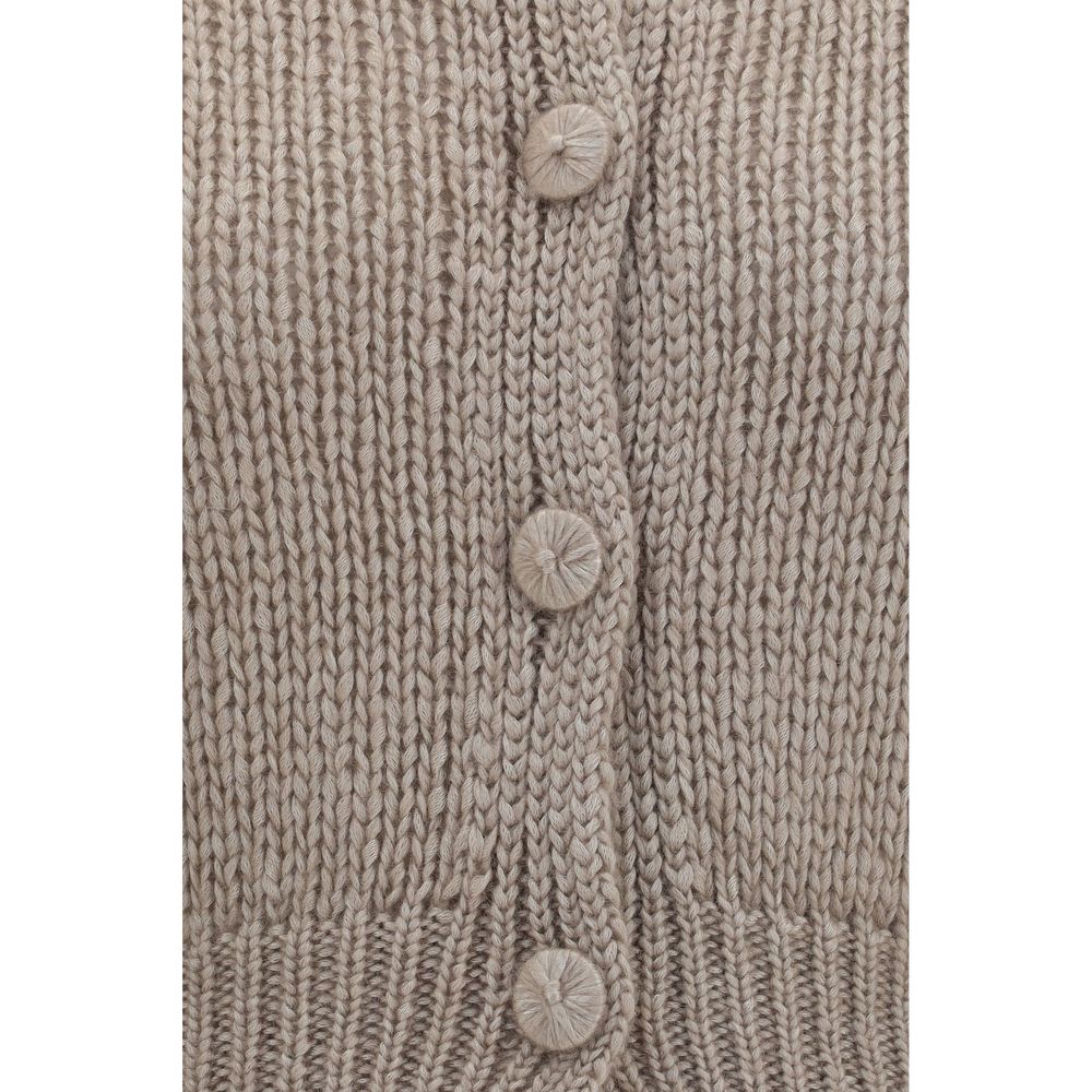 Forte_Forte Beige Silk Cardigan Forte_Forte