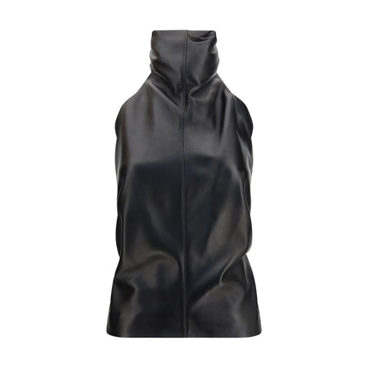Khaite Black Lamb Ovis Aries Aries Sleeveles T-Shirt Khaite
