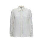 Max Mara White Silk Dress Shirt - Eljoys Fashion 