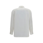 Max Mara White Silk Dress Shirt - Eljoys Fashion 