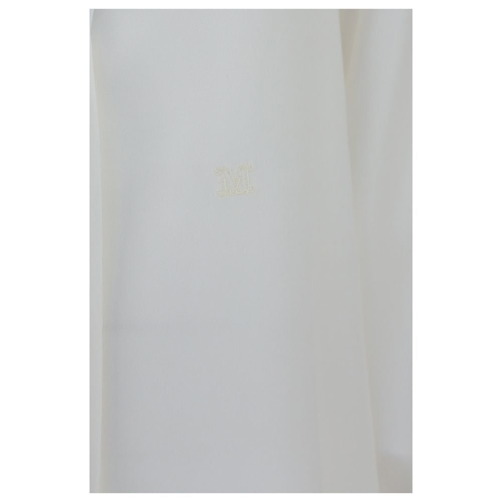 Max Mara White Silk Dress Shirt - Eljoys Fashion 