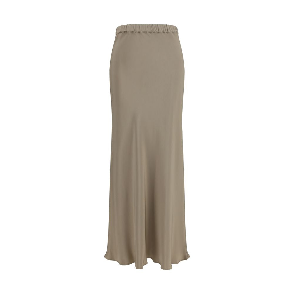 Max Mara Beige Silk Long Skirt Max Mara