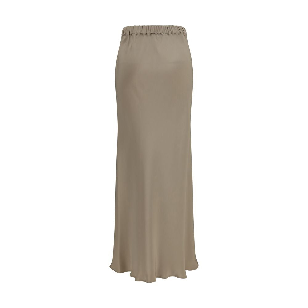 Max Mara Beige Silk Long Skirt Max Mara