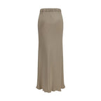 Max Mara Beige Silk Long Skirt Max Mara