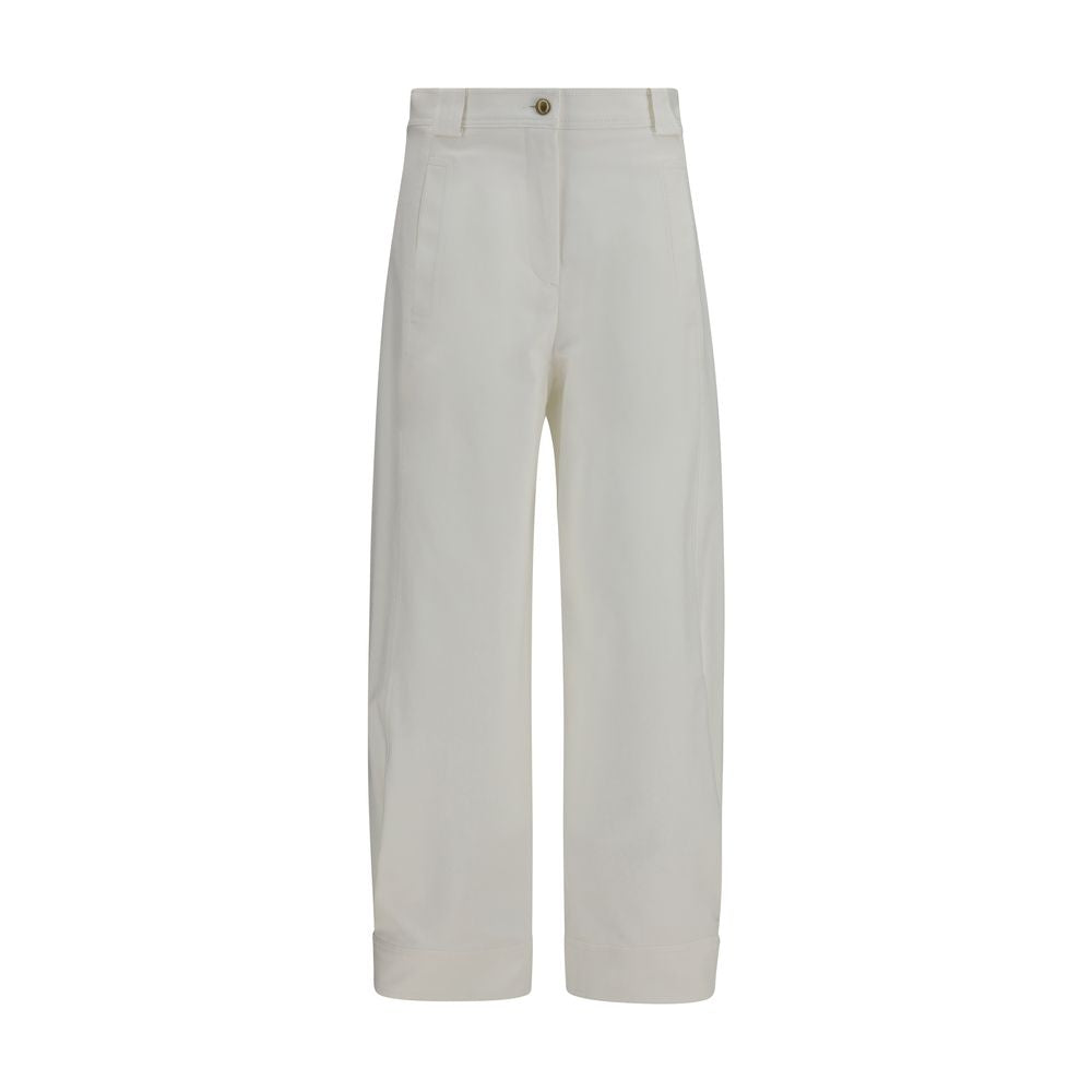 Max Mara White Cotton Cropped Pants Max Mara