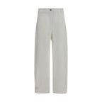 Max Mara White Cotton Cropped Pants Max Mara