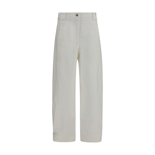 Max Mara White Cotton Cropped Pants Max Mara