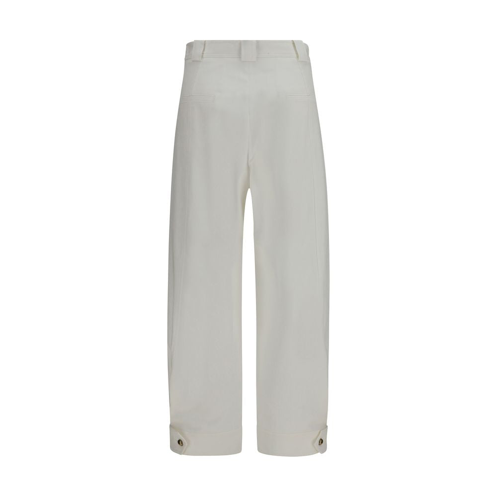 Max Mara White Cotton Cropped Pants Max Mara