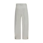Max Mara White Cotton Cropped Pants Max Mara
