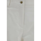 Max Mara White Cotton Cropped Pants Max Mara