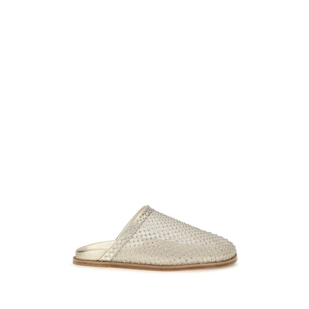 Forte_Forte Silver Fabric Mules Forte_Forte