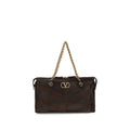 Valentino Garavani Brown Calf Leather Bos Taurus Shoulder Bag Valentino Garavani