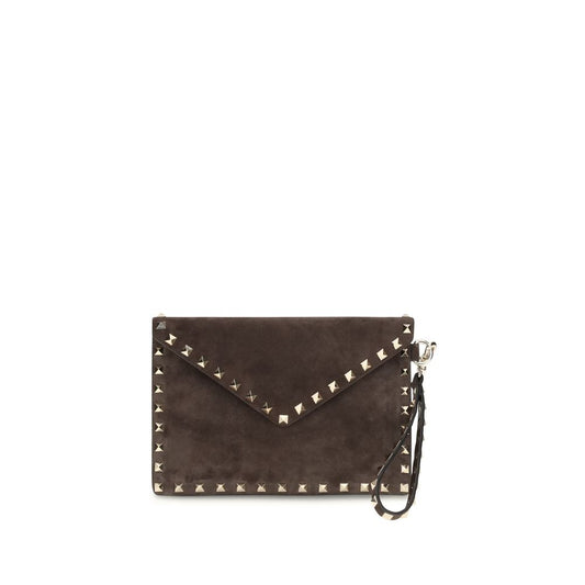 Valentino Garavani Brown Suede Leather Wallet Valentino Garavani