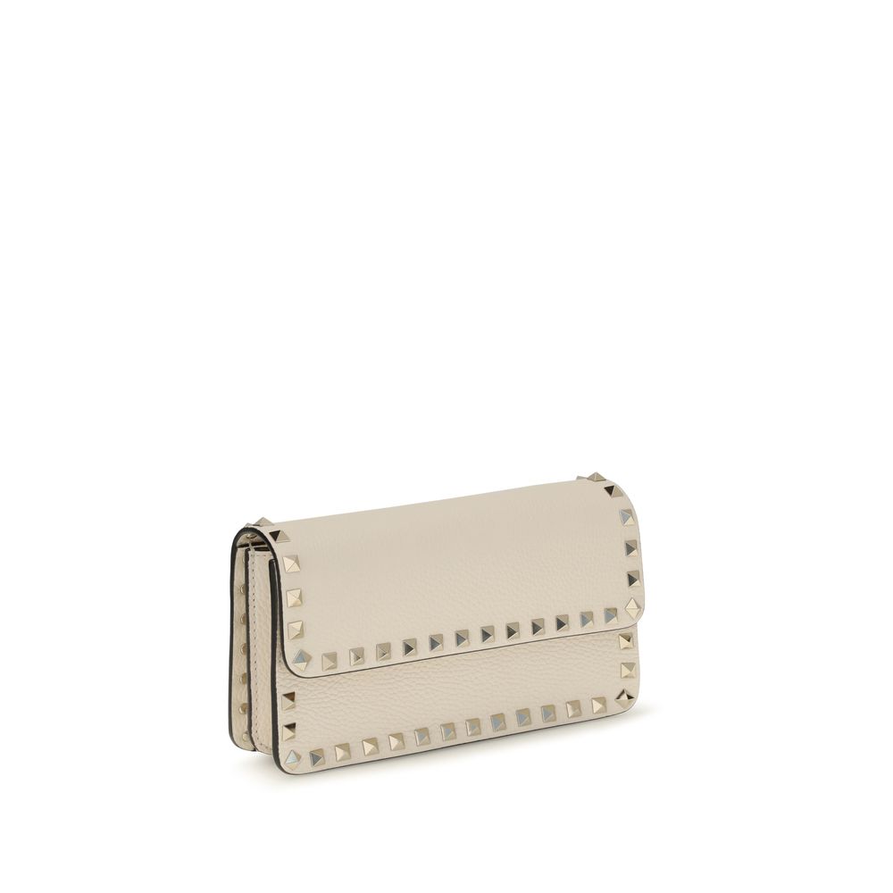 Valentino Garavani Beige Calf Leather Bos Taurus Wallet Valentino Garavani