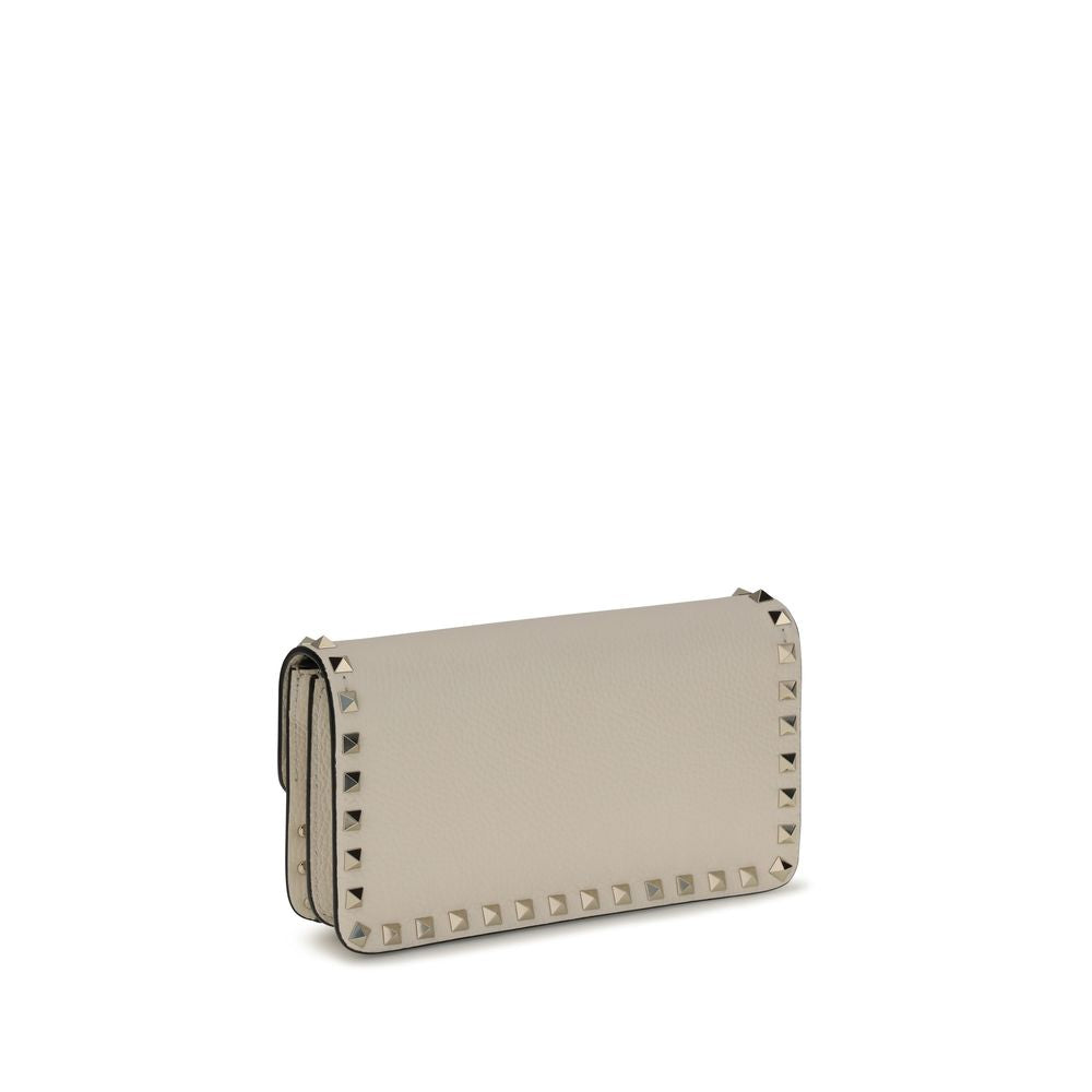 Valentino Garavani Beige Calf Leather Bos Taurus Wallet Valentino Garavani