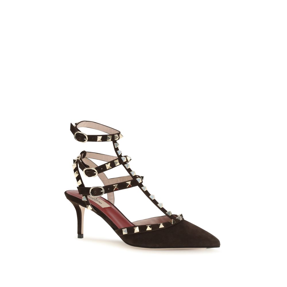 Valentino Garavani Brown Suede Leather High Heel Pumps Valentino Garavani