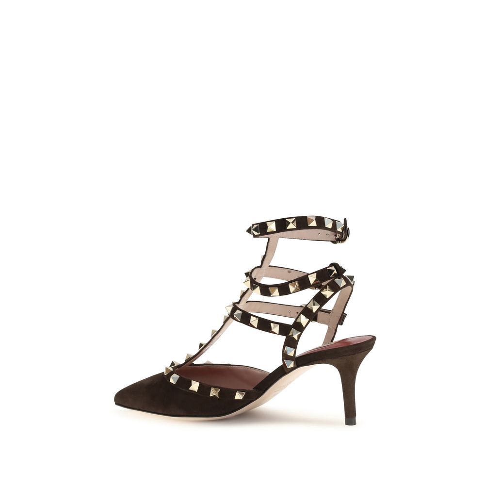 Valentino Garavani Brown Suede Leather High Heel Pumps Valentino Garavani