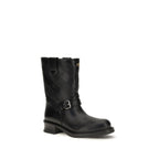 Valentino Garavani Black Calf Leather Bos Taurus Ankle Boots Valentino Garavani