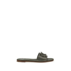 Valentino Garavani Bicolor Calf Leather Bos Taurus Flat Sandals Valentino Garavani
