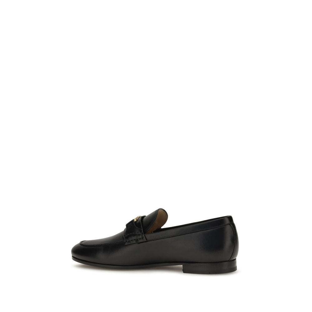 Valentino Garavani Black Calf Leather Bos Taurus Slip-On Loafers Valentino Garavani