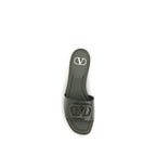 Valentino Garavani Bicolor Calf Leather Bos Taurus Flat Sandals Valentino Garavani