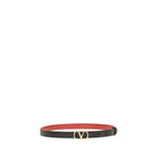 Valentino Garavani Black Calf Leather Bos Taurus Regular Belt Valentino Garavani