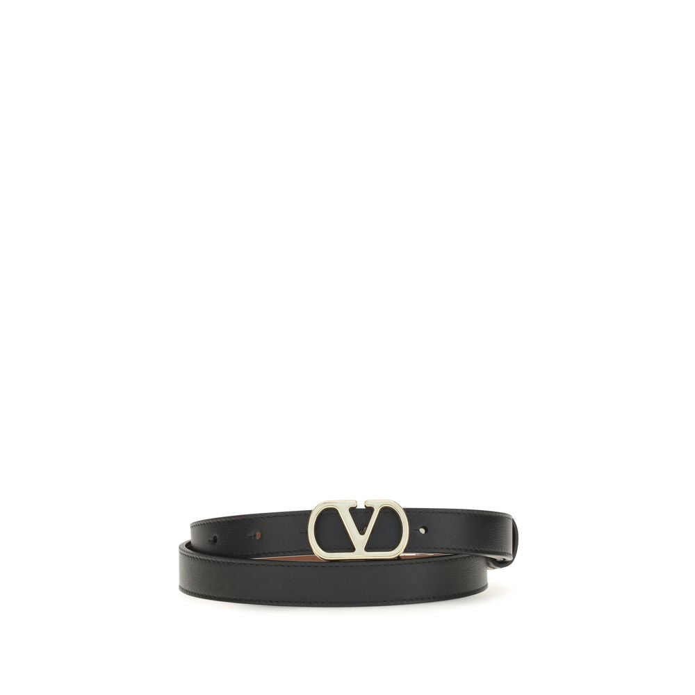 Valentino Garavani Black Calf Leather Bos Taurus Belt Valentino Garavani