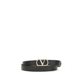 Valentino Garavani Black Calf Leather Bos Taurus Belt Valentino Garavani