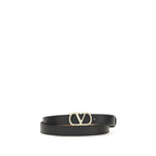 Valentino Garavani Black Calf Leather Bos Taurus Belt Valentino Garavani