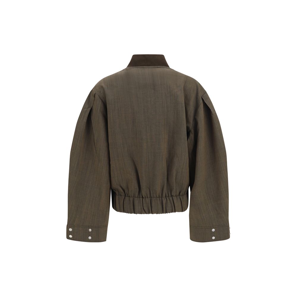 Ganni Bicolor Wool Oves Aries Bomber Ganni