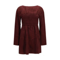 Ganni Bordeaux Acetate Casual Dress Ganni
