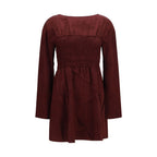 Ganni Bordeaux Acetate Casual Dress Ganni