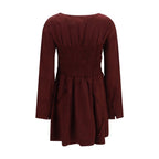Ganni Bordeaux Acetate Casual Dress Ganni