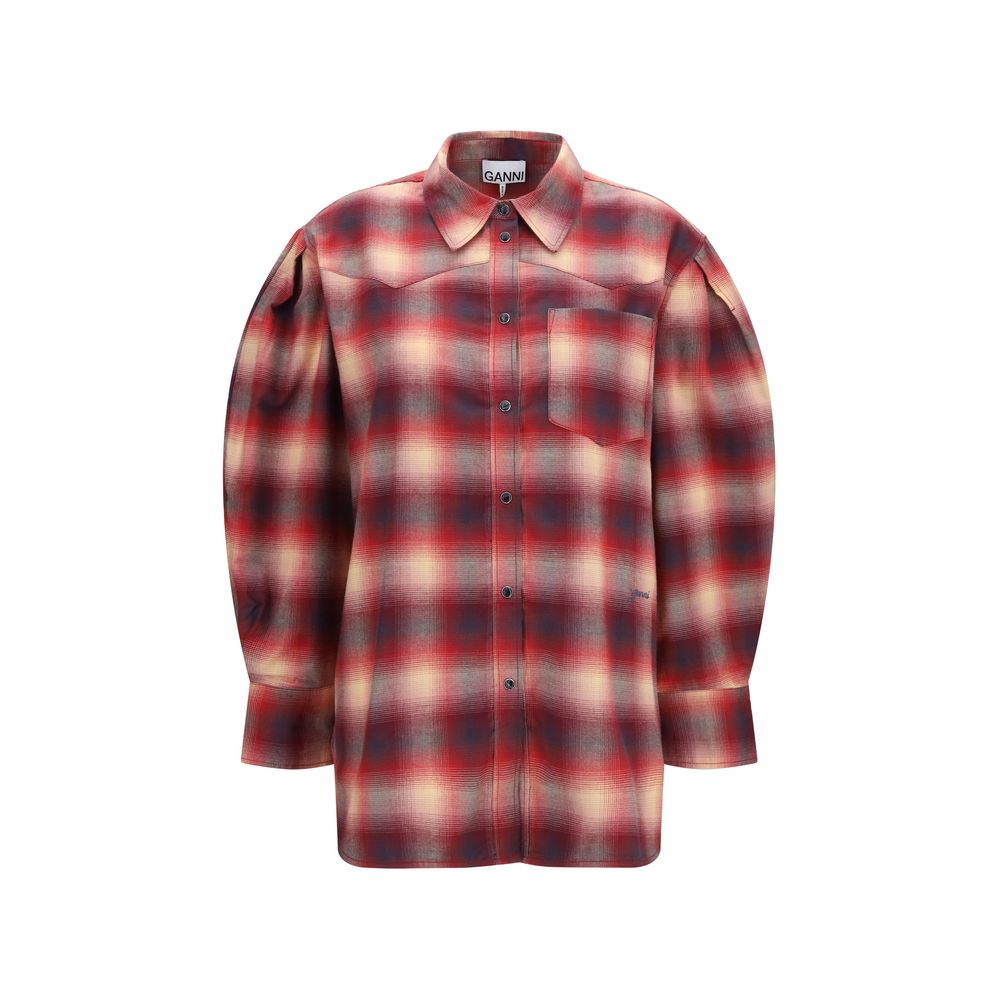 Ganni Multicolor Cotton Pattern Shirt Ganni