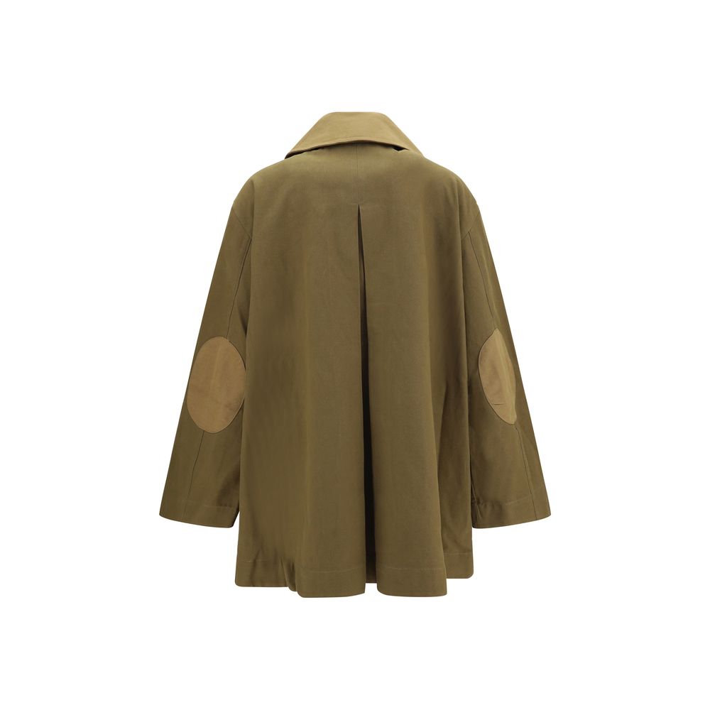 Ganni Bicolor Cotton Full-Length Jacket Ganni