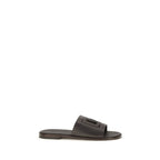 Dolce & Gabbana Brown Calf Leather Bos Taurus Flat Sandals Dolce & Gabbana