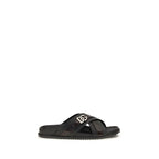 Dolce & Gabbana Black Calf Leather Bos Taurus Sandals Dolce & Gabbana