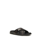 Dolce & Gabbana Black Calf Leather Bos Taurus Sandals Dolce & Gabbana