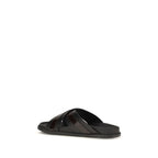 Dolce & Gabbana Black Calf Leather Bos Taurus Sandals Dolce & Gabbana